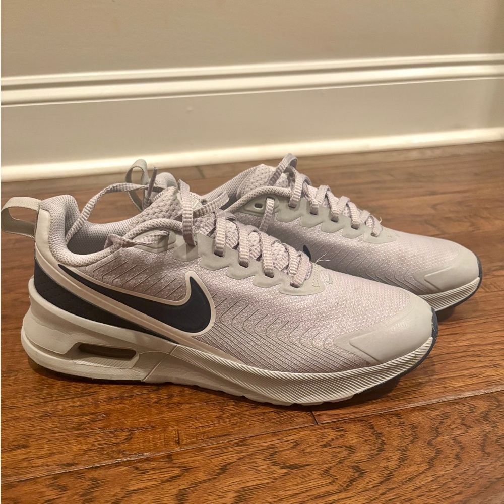 Nike Light Gray and Dark Blue Running Shoes